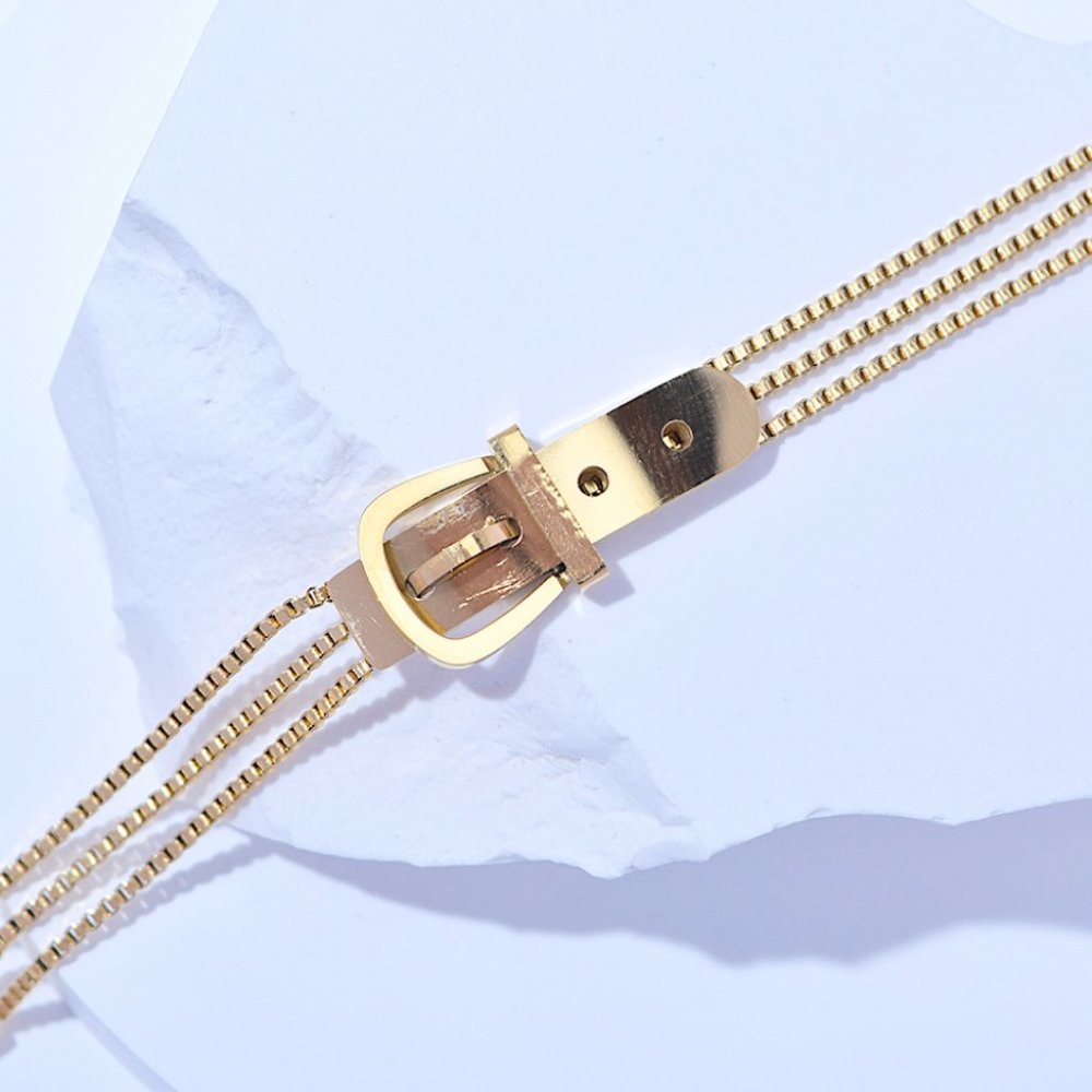 The Belt Buckle Bracelet in Gold Plated Brass SHIP 2-3 days - Picture 2 of 5